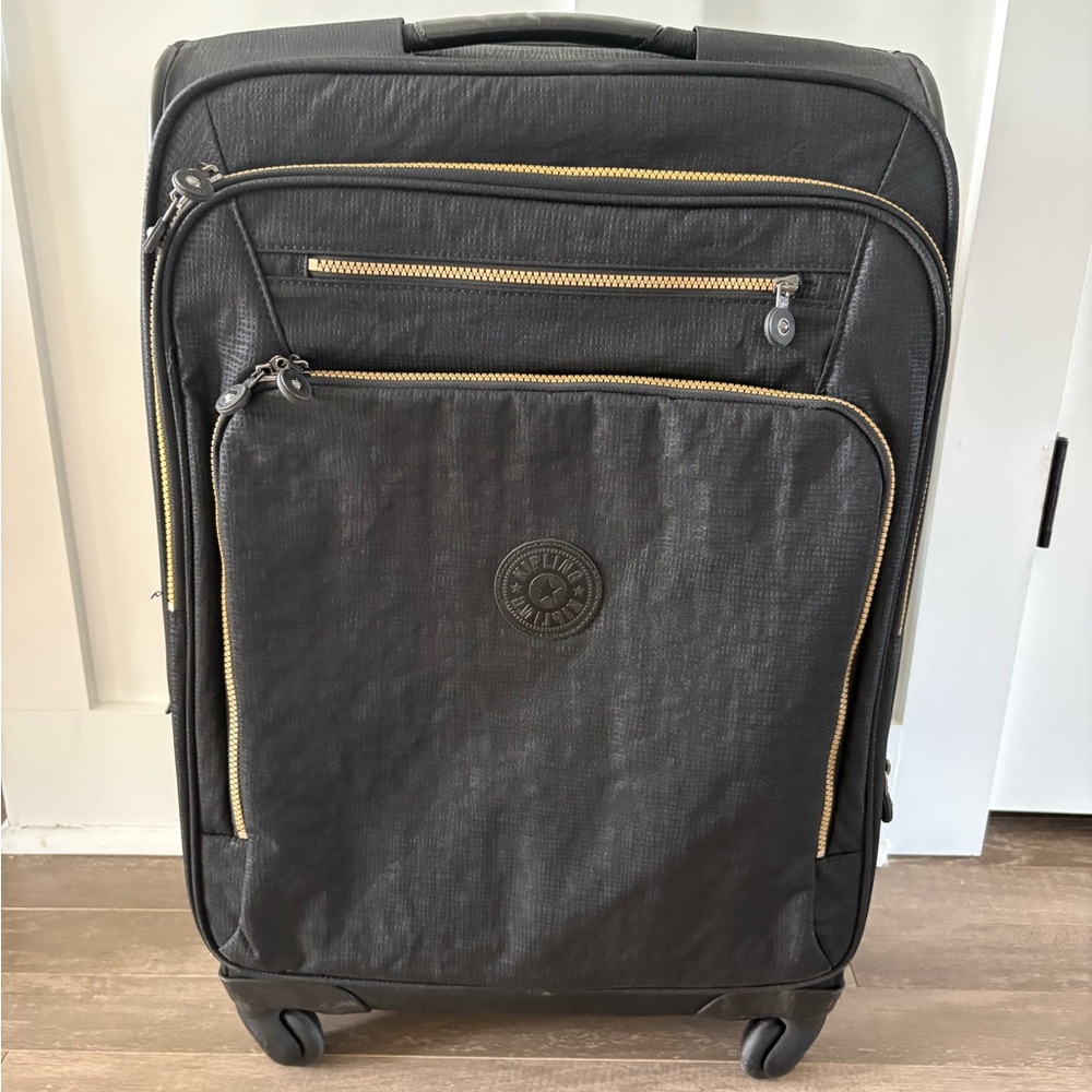 Kipling Black Rolling Spinner Luggage with Front Zip Pockets - Picture 2 of 13
